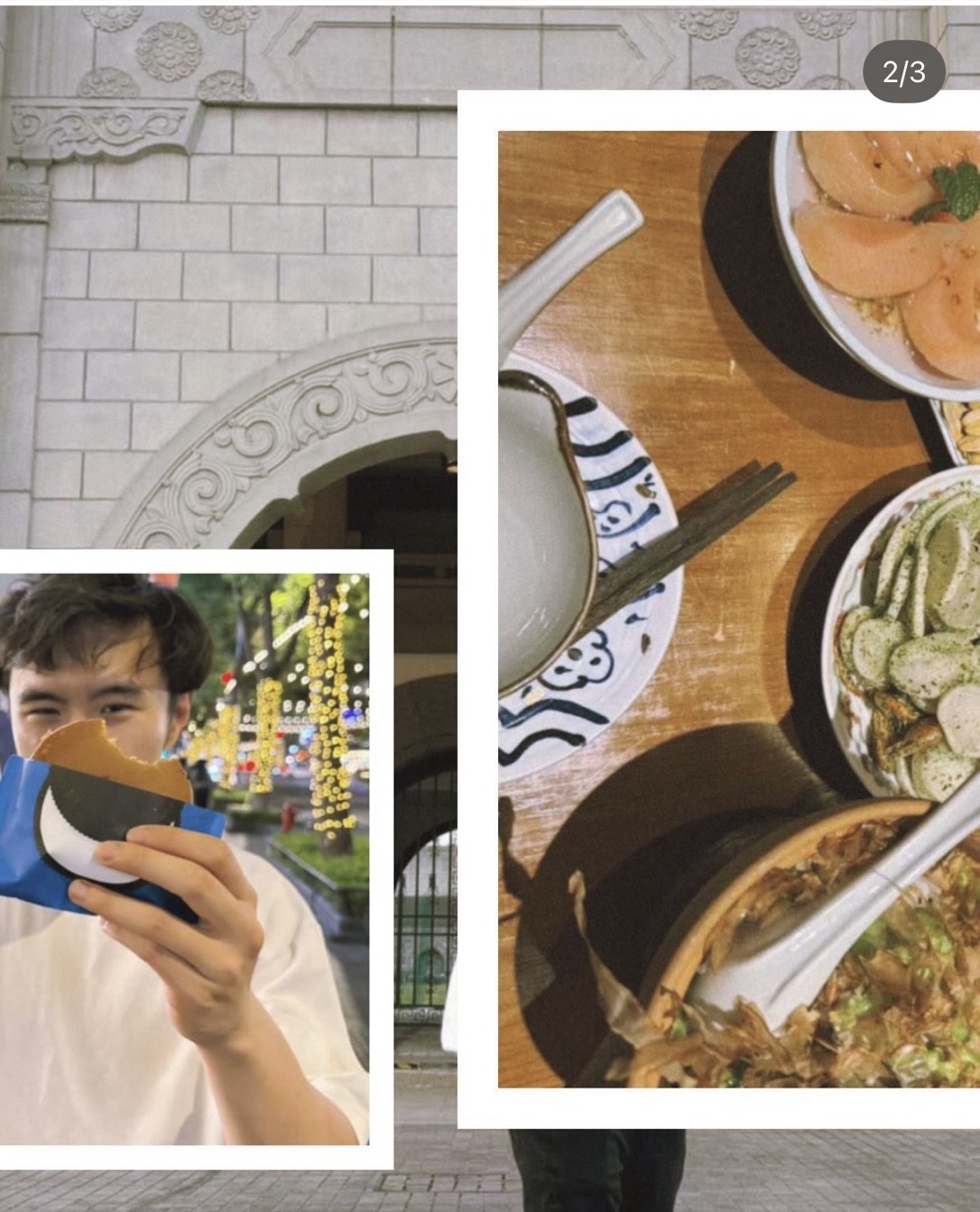 Alex with a snack at Jiangwan Stadium